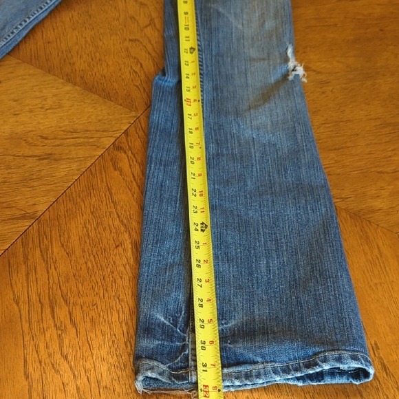 Y2K American Eagle Outfitters Classic Blue Jeans Lightly Distressed Hipster - Picture 12 of 14